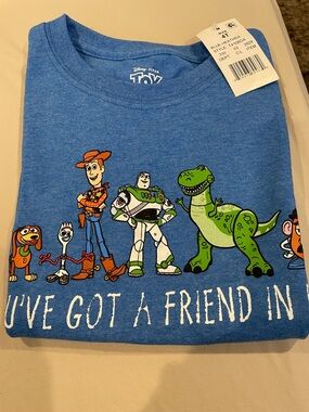 Disney Toy Story Blue Graphic Tee with Woody, Buzz & Rex